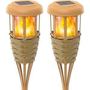 Flickering Flames Solar Powered Lights - Upgraded Solar Torches Waterproof